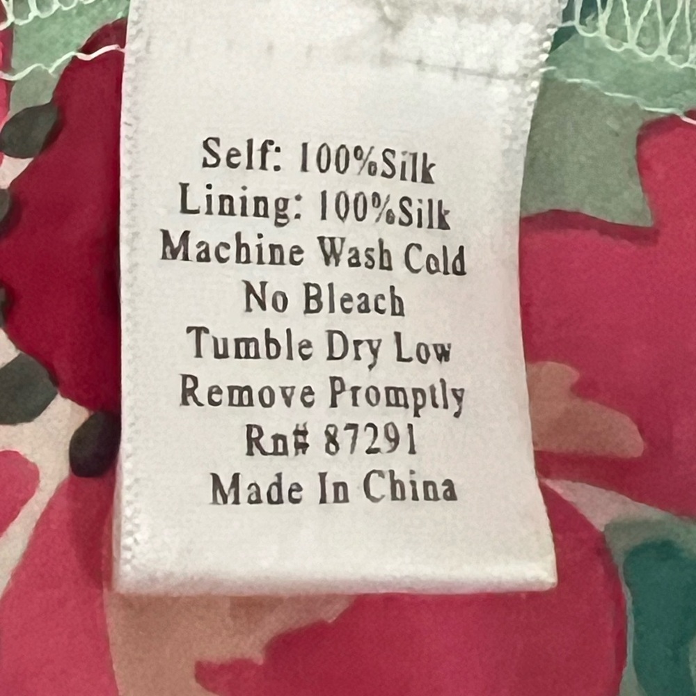 Johnny Was Maxi 100% silk maxi button up dress. SZ 2X Measurements in pictures. - Picture 5 of 7